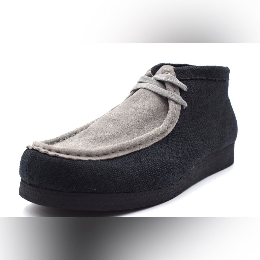 NEKTA/ke'nekt/ Wallabees for Men - Men's High-Top Casual Boots -Dessert blk/grey